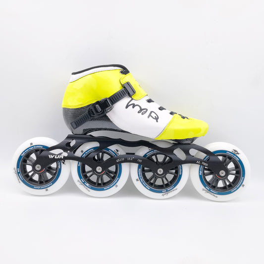 WUR skates inline speed skates carbon fiber  yellow ZQ02 4*110mm in stock