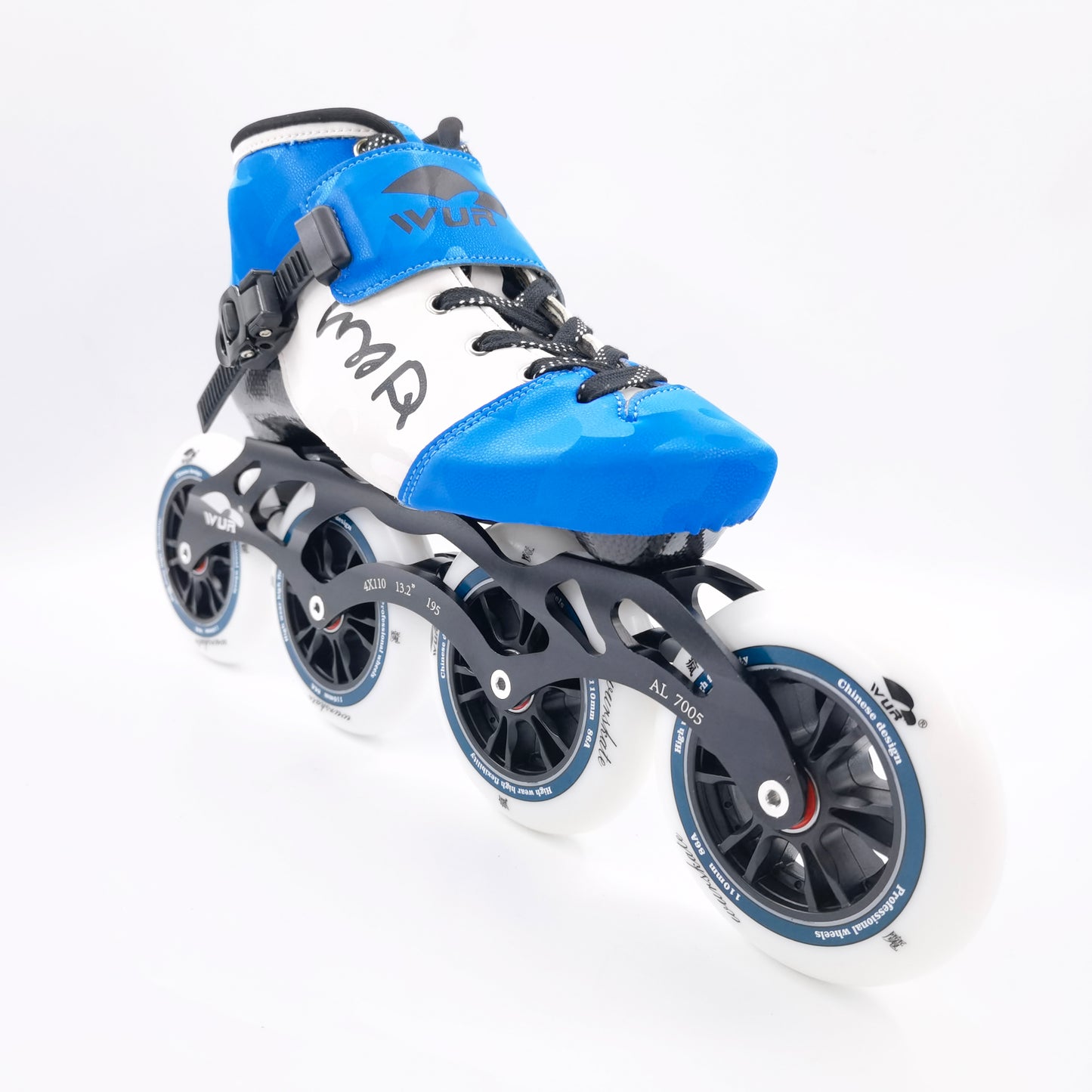 WUR skates inline speed skates carbon fiber  Blue ZQ02 4*110mm in stock