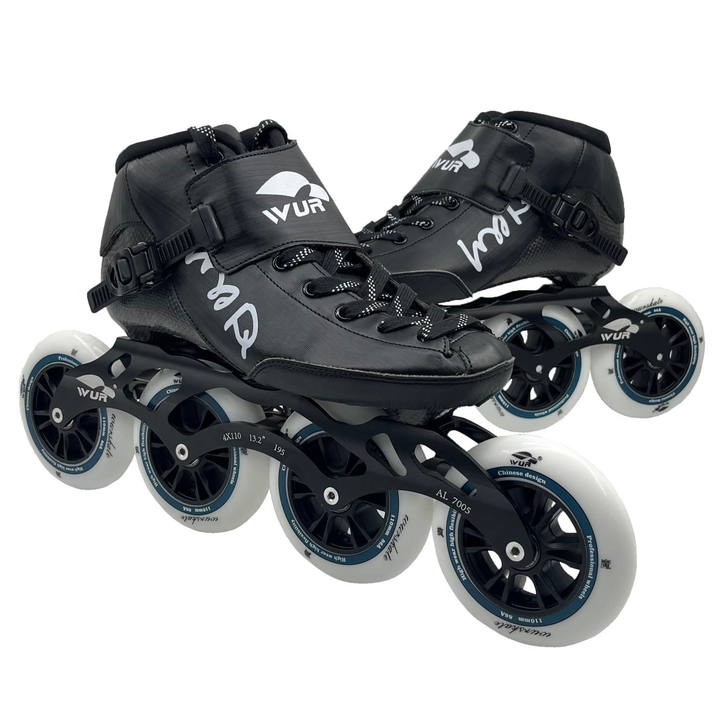 WUR skate brand inline speed skating carbon fiber black CX 4*110mm speed skates