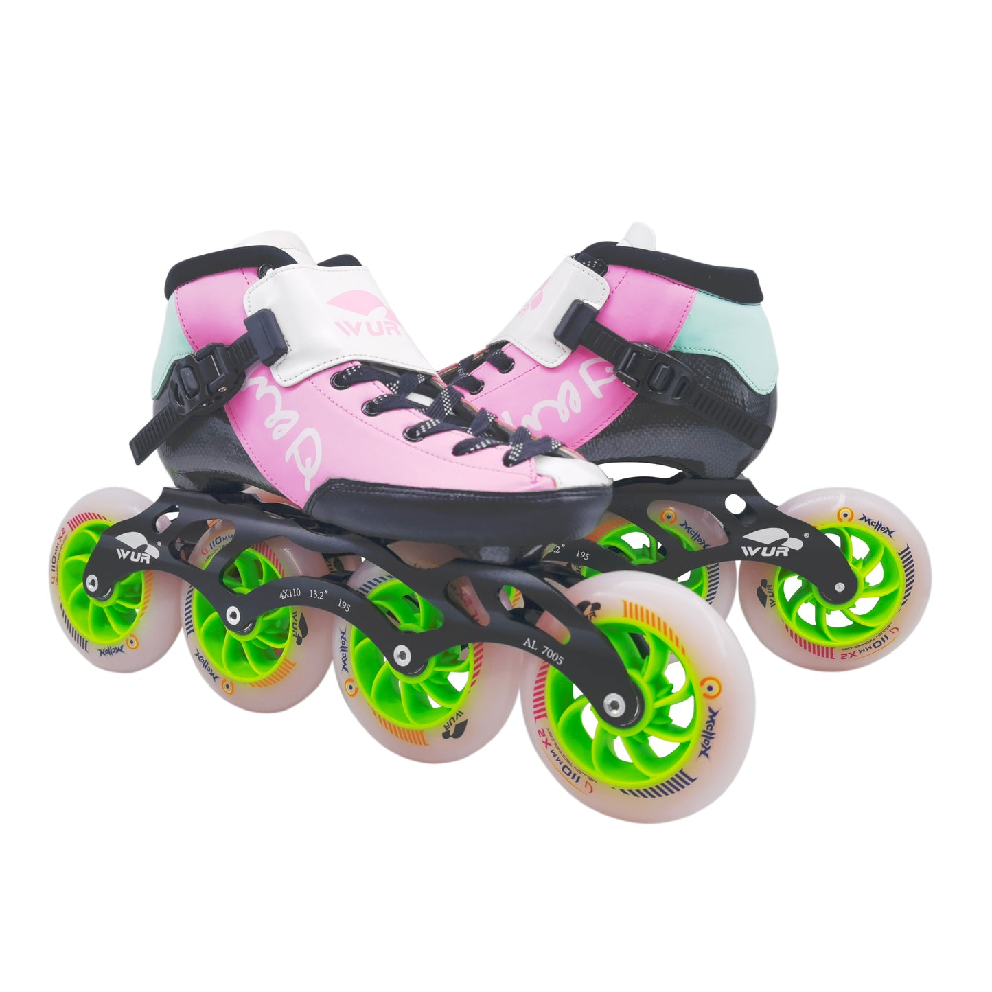 WUR Skates brand inline Speed Skates CX Pink Color With Double Hardness Wheel