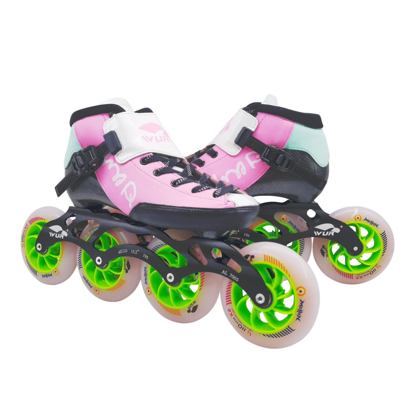 WUR Skates brand inline Speed Skates CX Pink Color With Double Hardness Wheel